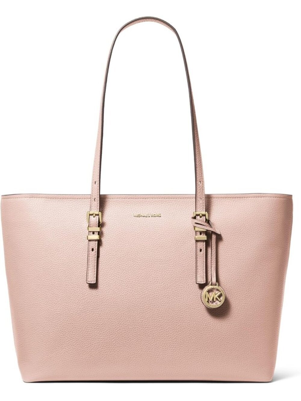 Women’s Gold-tone Hardware/Soft Pink  Imported Large Quinn Top-Zip Tote Handbag